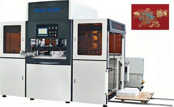 ซื้อ ความแม่นยําการสตริปฟอยล์ร้อนของ ± 0.1 มิลลิเมตร เครื่องสตริปฟอยล์ร้อนอัตโนมัติสําหรับกล่องบรรจุของขวัญ online manufacture